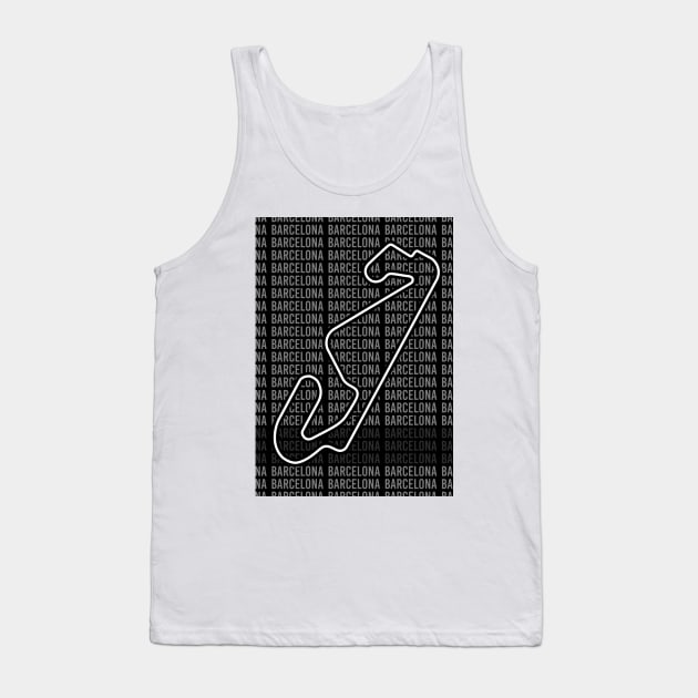 Barcelona - F1 Circuit - Black and White Tank Top by GreazyL